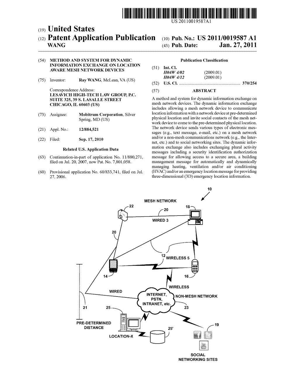 METHOD AND SYSTEM FOR DYNAMIC INFORMATION EXCHANGE ON LOCATION AWARE MESH NETWORK DEVICES - diagram, schematic, and image 01