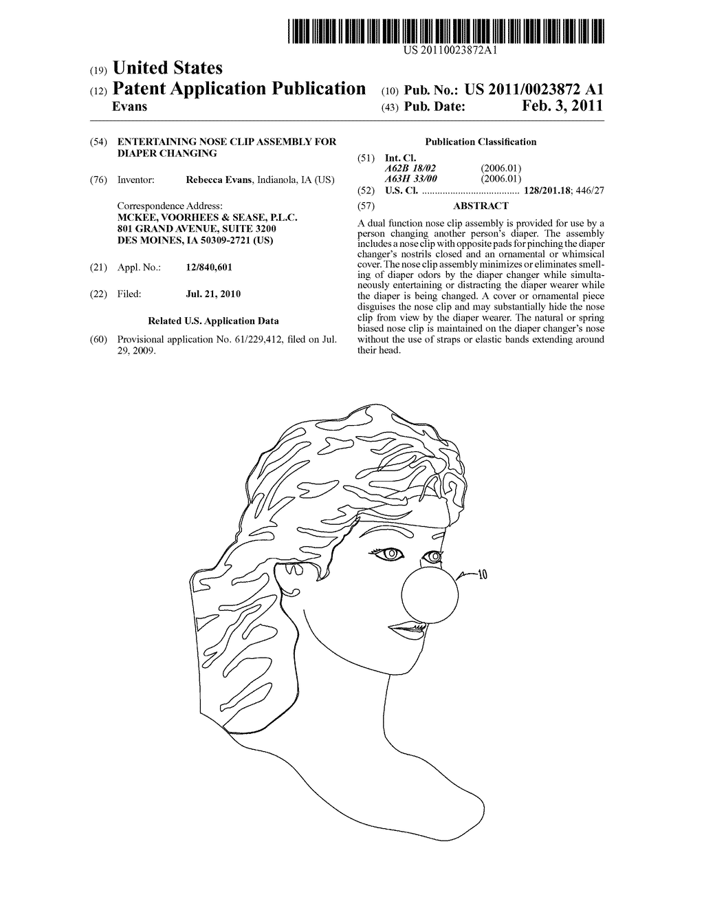 ENTERTAINING NOSE CLIP ASSEMBLY FOR DIAPER CHANGING - diagram, schematic, and image 01