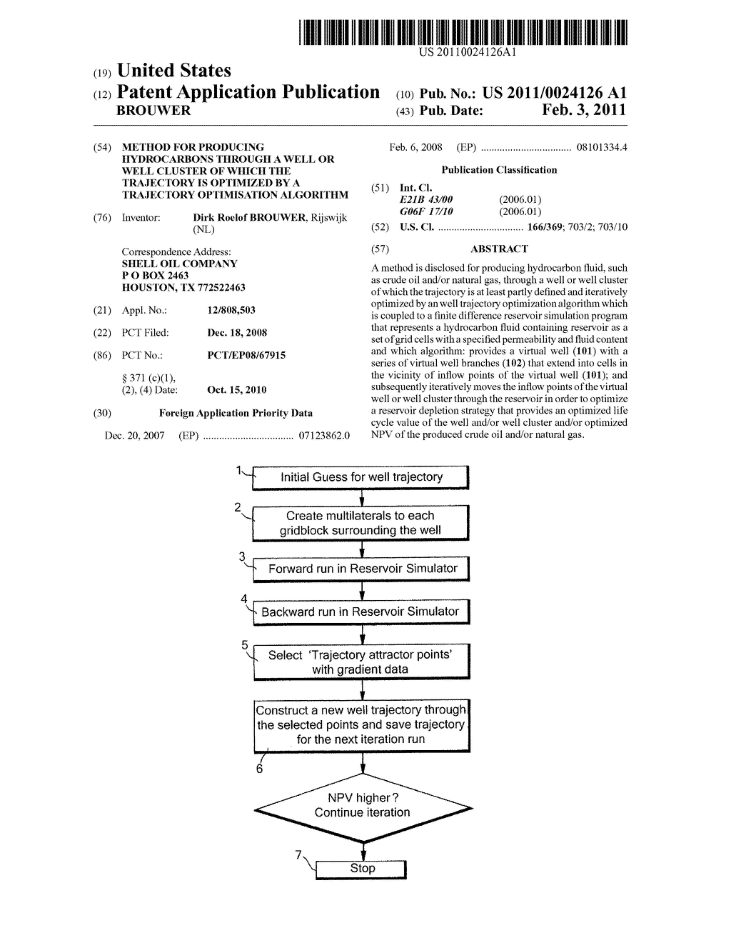 METHOD FOR PRODUCING HYDROCARBONS THROUGH A WELL OR WELL CLUSTER OF WHICH THE TRAJECTORY IS OPTIMIZED BY A TRAJECTORY OPTIMISATION ALGORITHM - diagram, schematic, and image 01