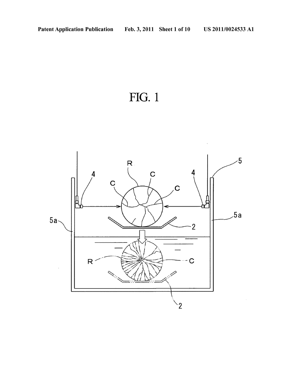 Method of generating cracks in polycrystalline silicon rod and crack generating apparatus - diagram, schematic, and image 02