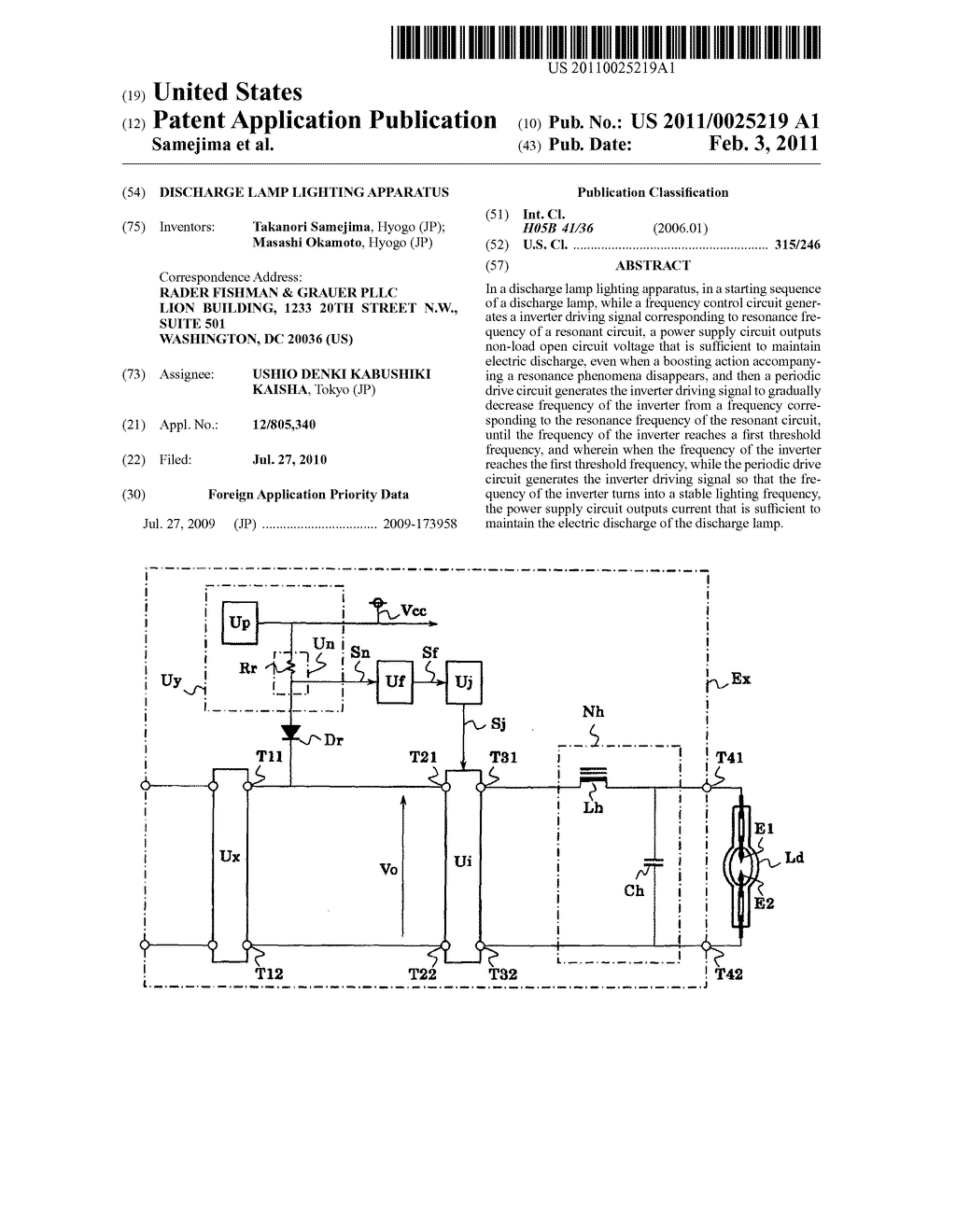 Discharge lamp lighting apparatus - diagram, schematic, and image 01