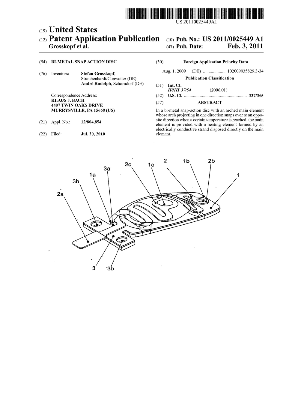 Bi-metal snap action disc - diagram, schematic, and image 01