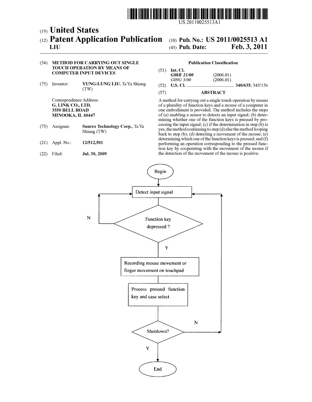 METHOD FOR CARRYING OUT SINGLE TOUCH OPERATION BY MEANS OF COMPUTER INPUT DEVICES - diagram, schematic, and image 01