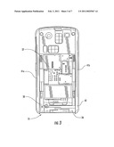 MOBILE WIRELESS COMMUNICATIONS DEVICE ANTENNA ASSEMBLY WITH ANTENNA ELEMENT AND FLOATING DIRECTOR ELEMENT ON FLEXIBLE SUBSTRATE AND RELATED METHODS diagram and image