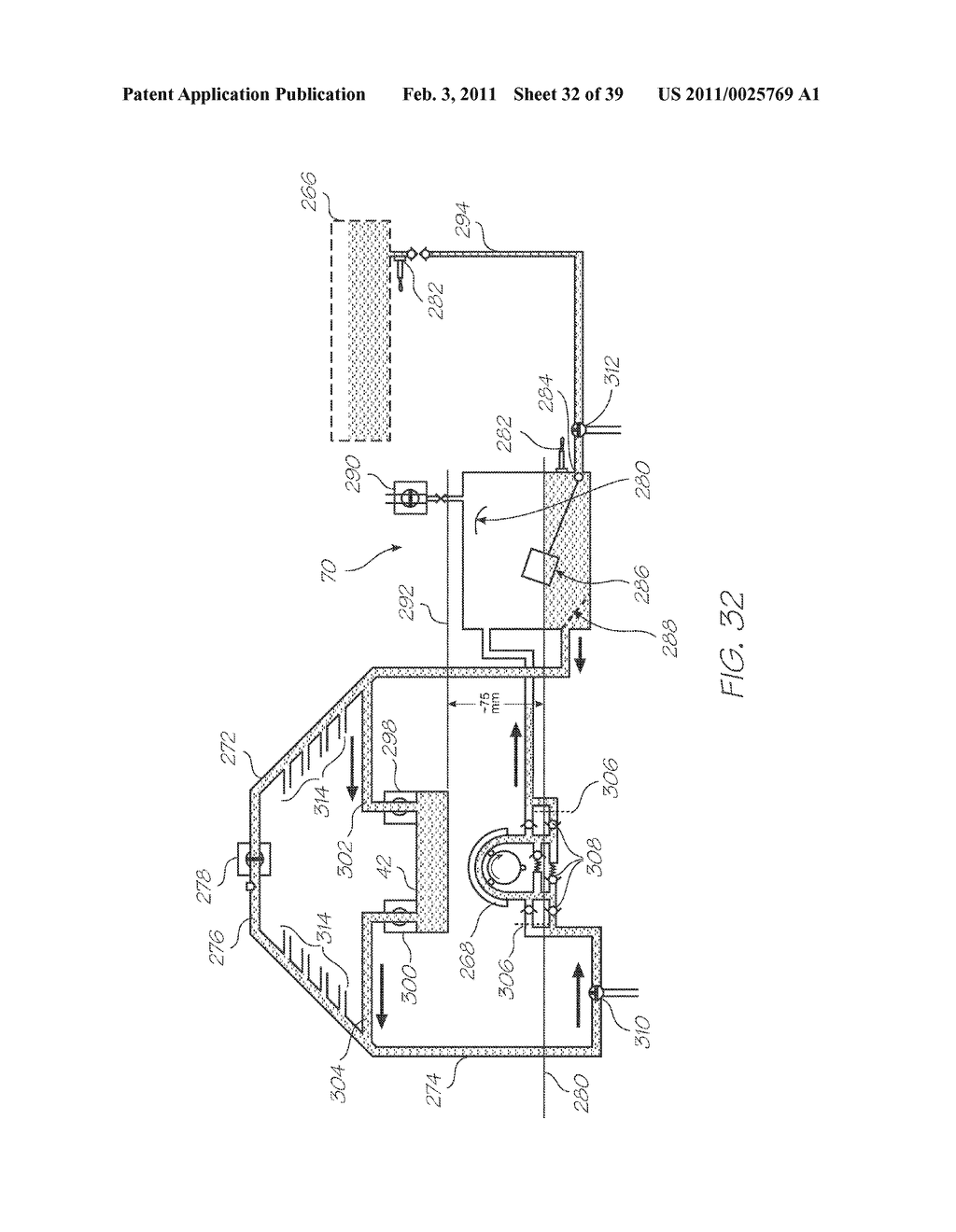 WIDE FORMAT PRINTER WITH PRINTHEADS SUPPLIED BY MULTIPLE INK CONDUITS CONNECTED BY A BYPASS LINE - diagram, schematic, and image 33