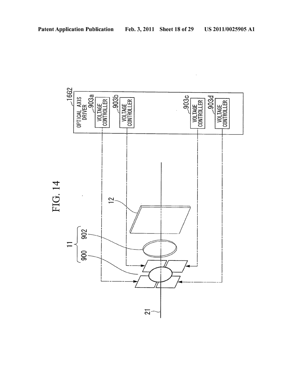 IMAGING DEVICE AND OPTICAL AXIS CONTROL METHOD - diagram, schematic, and image 19