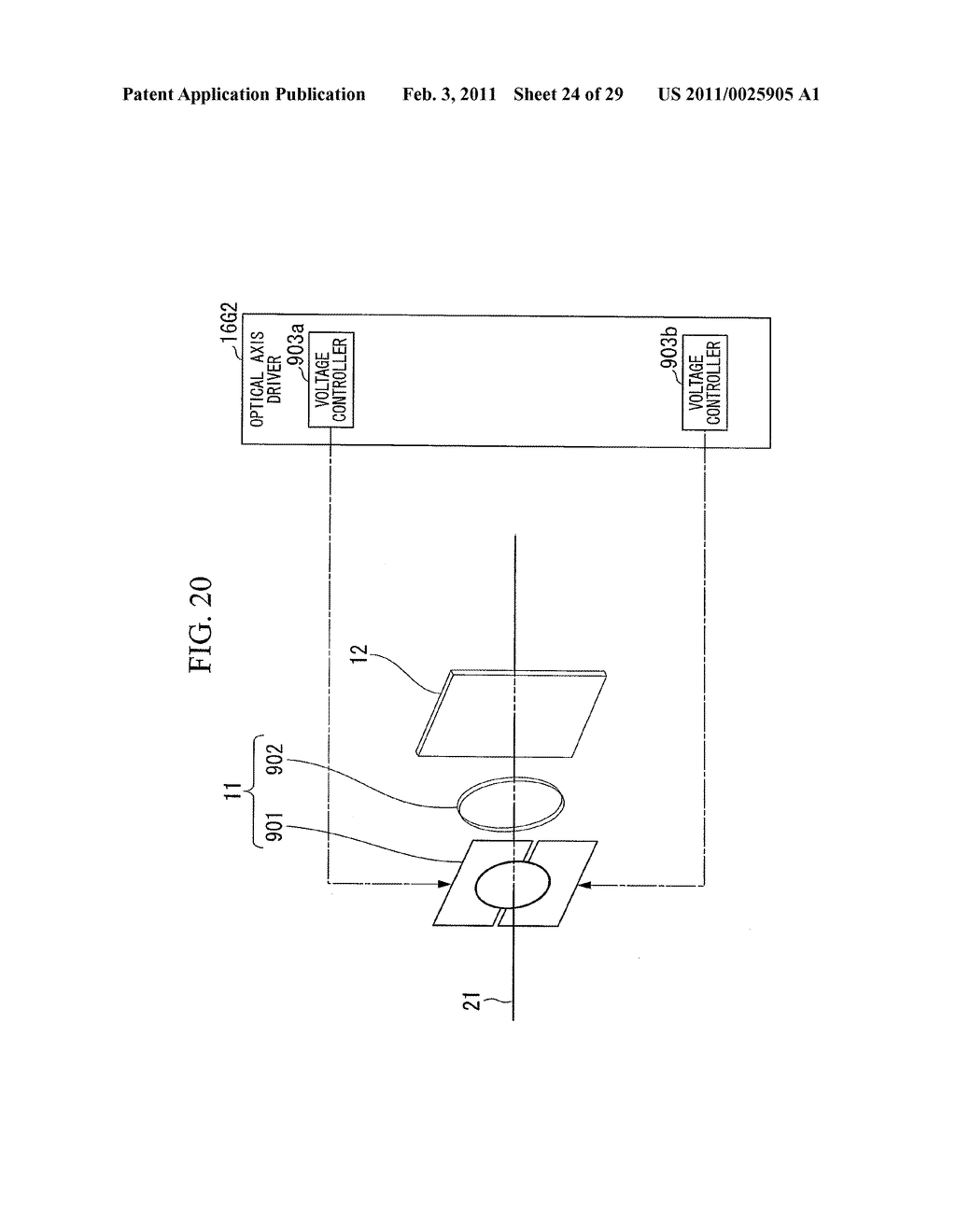 IMAGING DEVICE AND OPTICAL AXIS CONTROL METHOD - diagram, schematic, and image 25