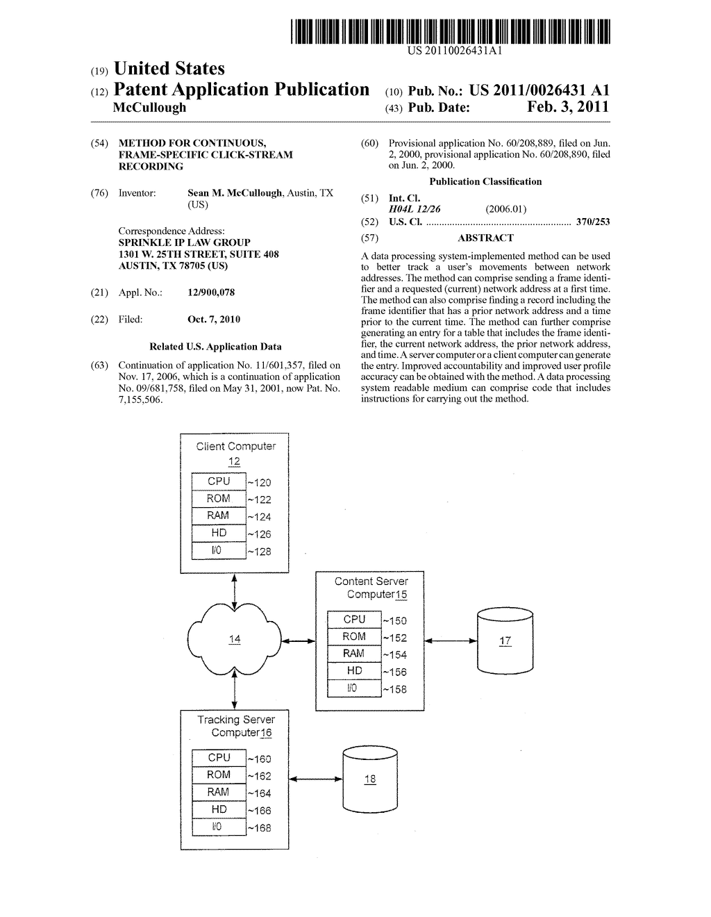 METHOD FOR CONTINUOUS, FRAME-SPECIFIC CLICK-STREAM RECORDING - diagram, schematic, and image 01