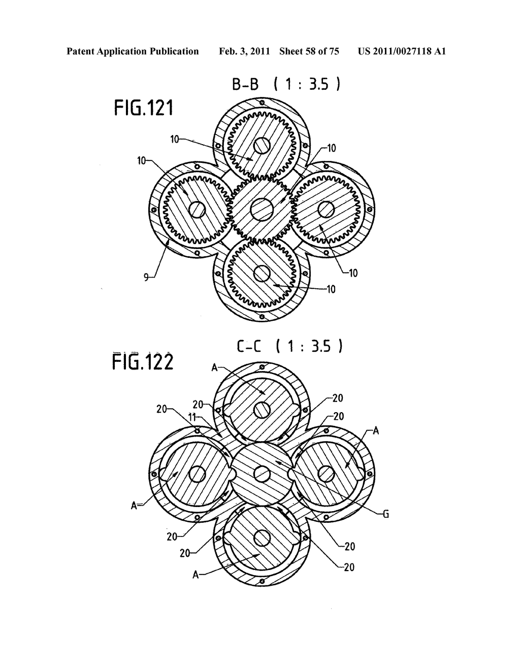 DEVICE WITH ROTARY PISTONS THAT CAN BE USED AS A COMPRESSOR, A PUMP, A VACUUM PUMP, A TURBINE, A MOTOR AND AS OTHER DRIVING AND DRIVEN HYDRAULIC-PNEUMATIC MACHINES - diagram, schematic, and image 59