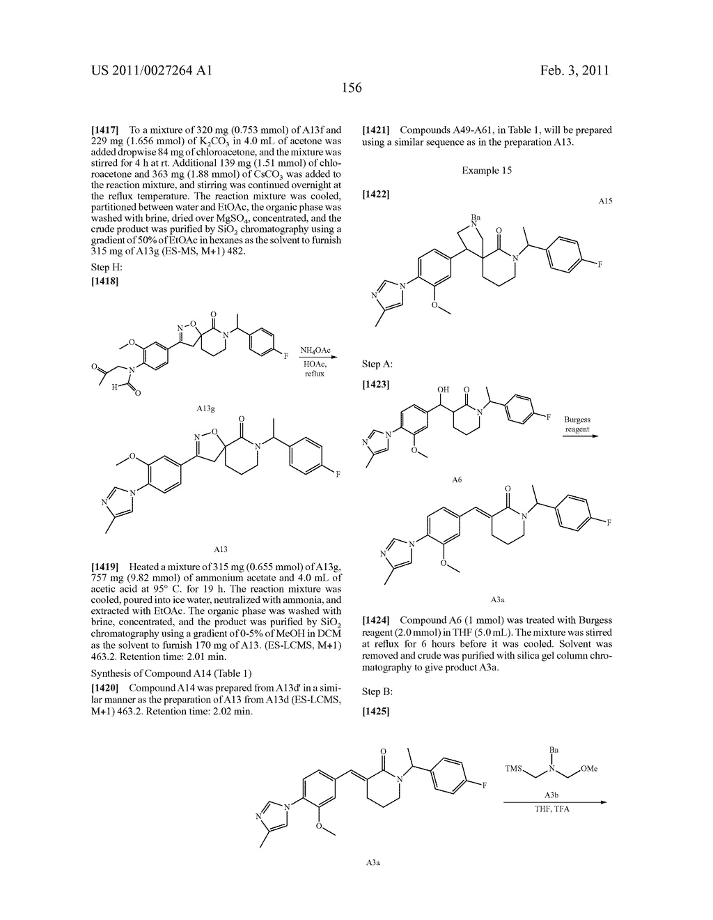 GAMMA SECRETASE MODULATORS FOR THE TREATMENT OF ALZHEIMER'S DISEASE - diagram, schematic, and image 157