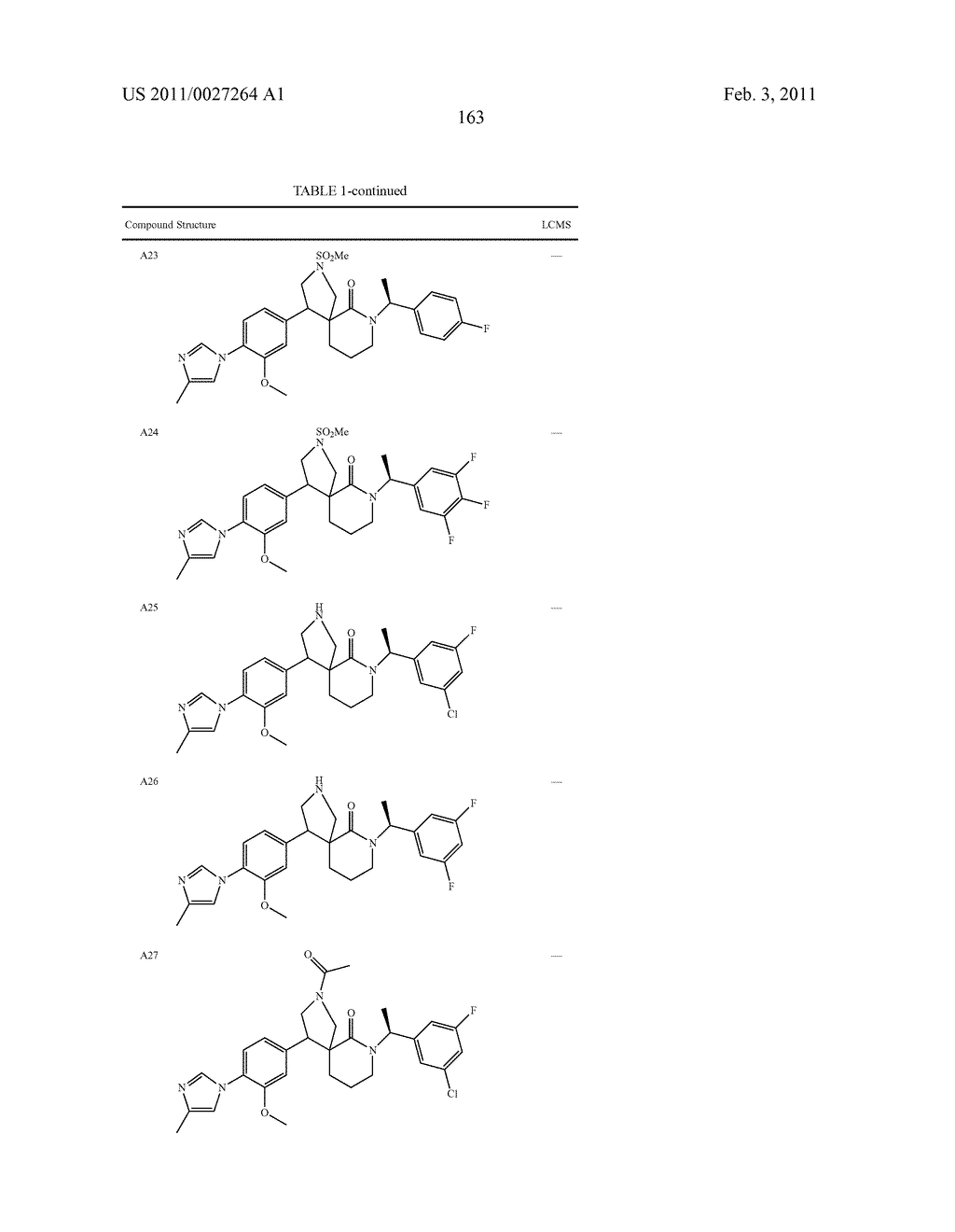 GAMMA SECRETASE MODULATORS FOR THE TREATMENT OF ALZHEIMER'S DISEASE - diagram, schematic, and image 164