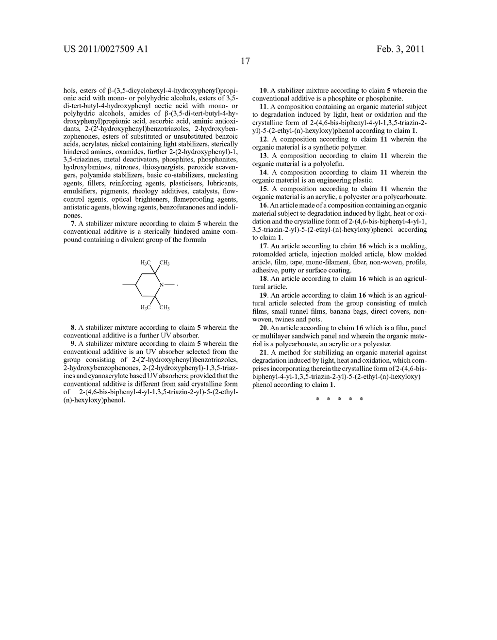 CRYSTALLINE FORM OF 2-(4,6-BIS-BIPHENYL-4-YL-1,3,5-TRIAZIN-2-YL)-5-(2-ETHYL-(N)-HEXYLOXY)PHEN- OL - diagram, schematic, and image 18