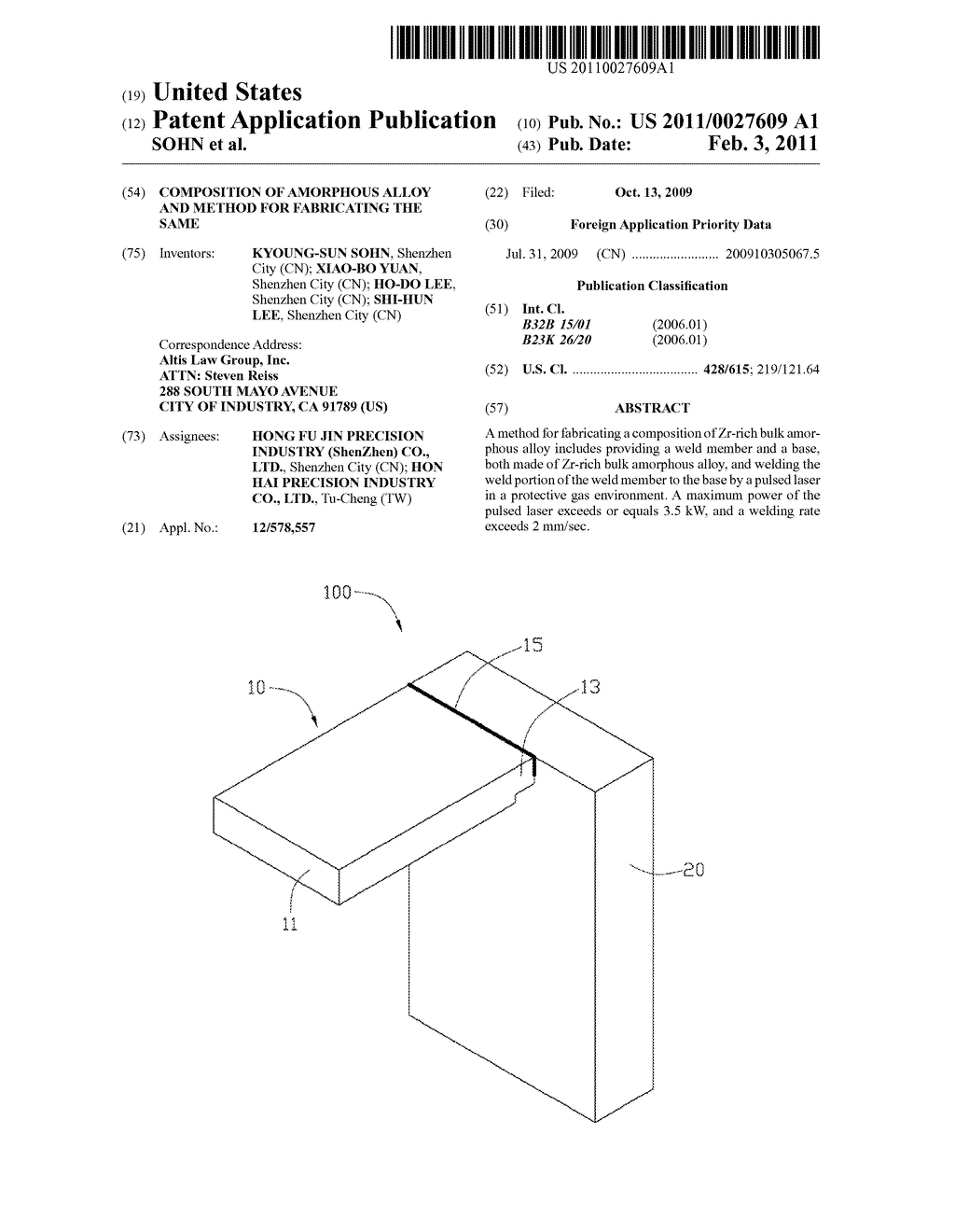 COMPOSITION OF AMORPHOUS ALLOY AND METHOD FOR FABRICATING THE SAME - diagram, schematic, and image 01