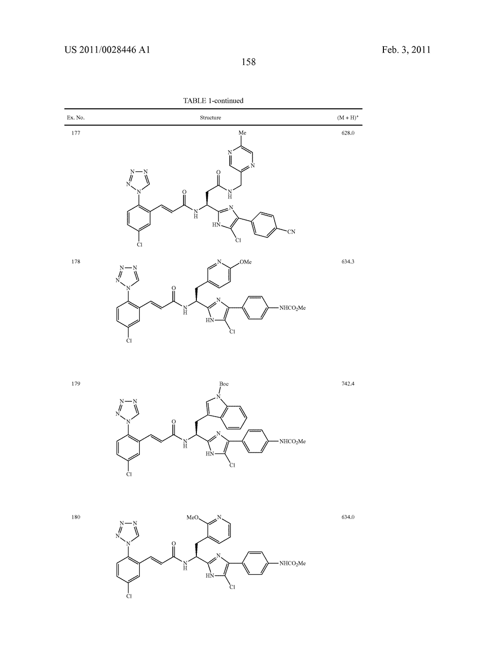 ARYLPROPIONAMIDE, ARYLACRYLAMIDE, ARYLPROPYNAMIDE, OR ARYLMETHYLUREA ANALOGS AS FACTOR XIA INHIBITORS - diagram, schematic, and image 159