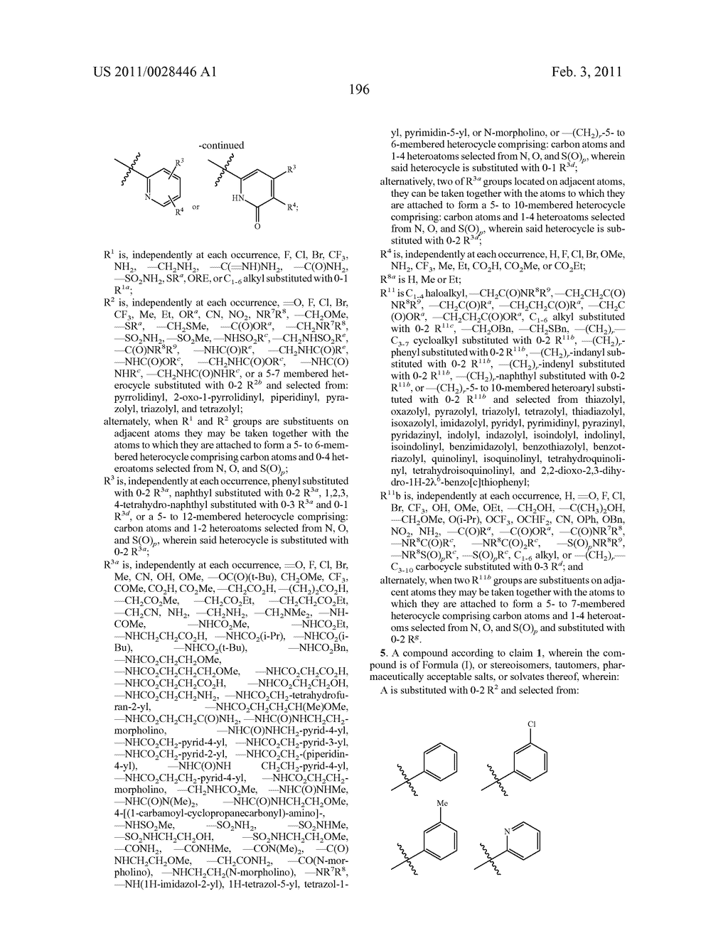 ARYLPROPIONAMIDE, ARYLACRYLAMIDE, ARYLPROPYNAMIDE, OR ARYLMETHYLUREA ANALOGS AS FACTOR XIA INHIBITORS - diagram, schematic, and image 197