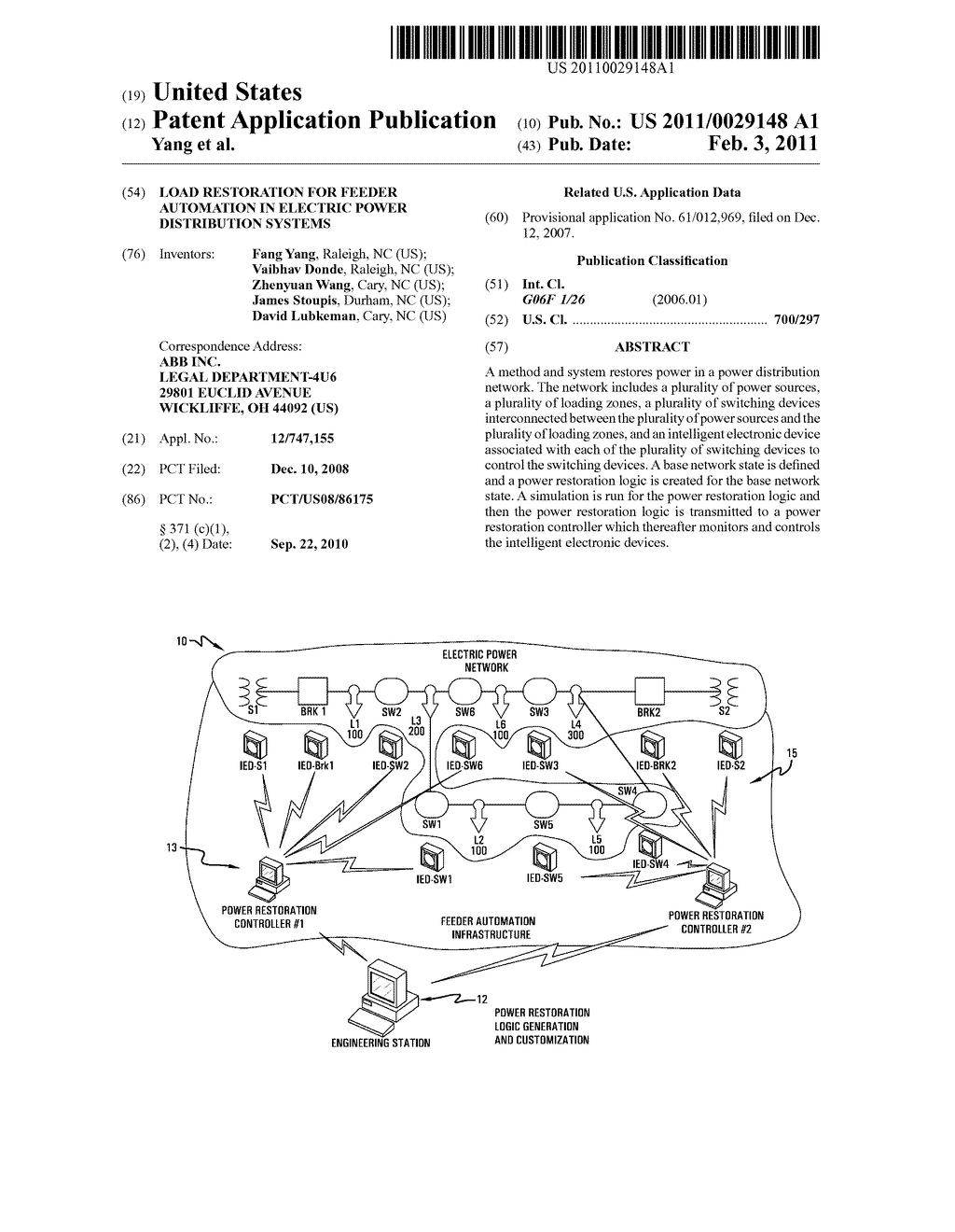 LOAD RESTORATION FOR FEEDER AUTOMATION IN ELECTRIC POWER DISTRIBUTION SYSTEMS - diagram, schematic, and image 01