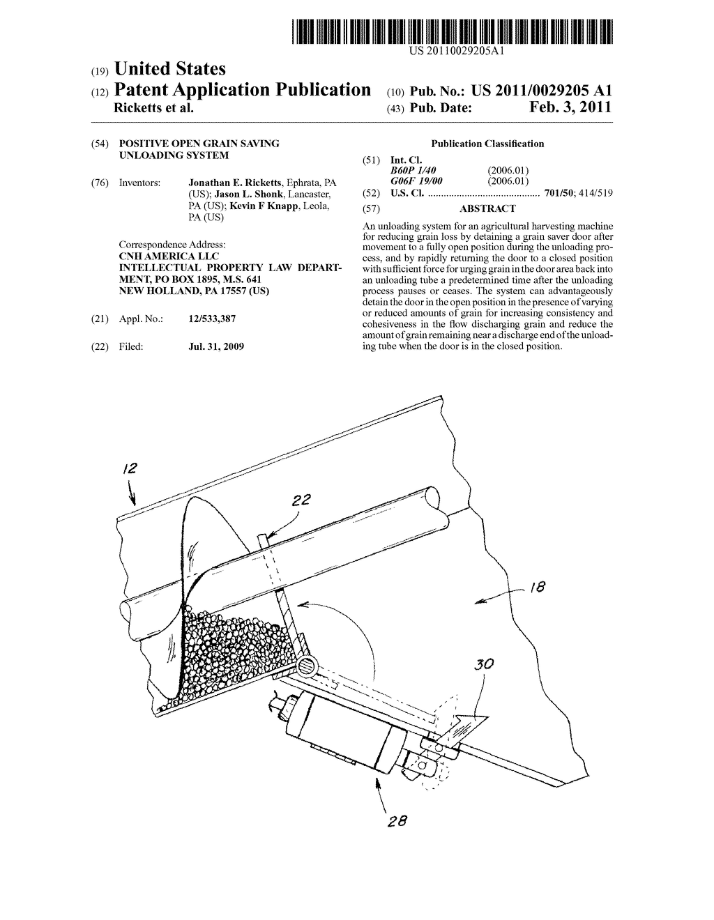 Positive Open Grain Saving Unloading System - diagram, schematic, and image 01