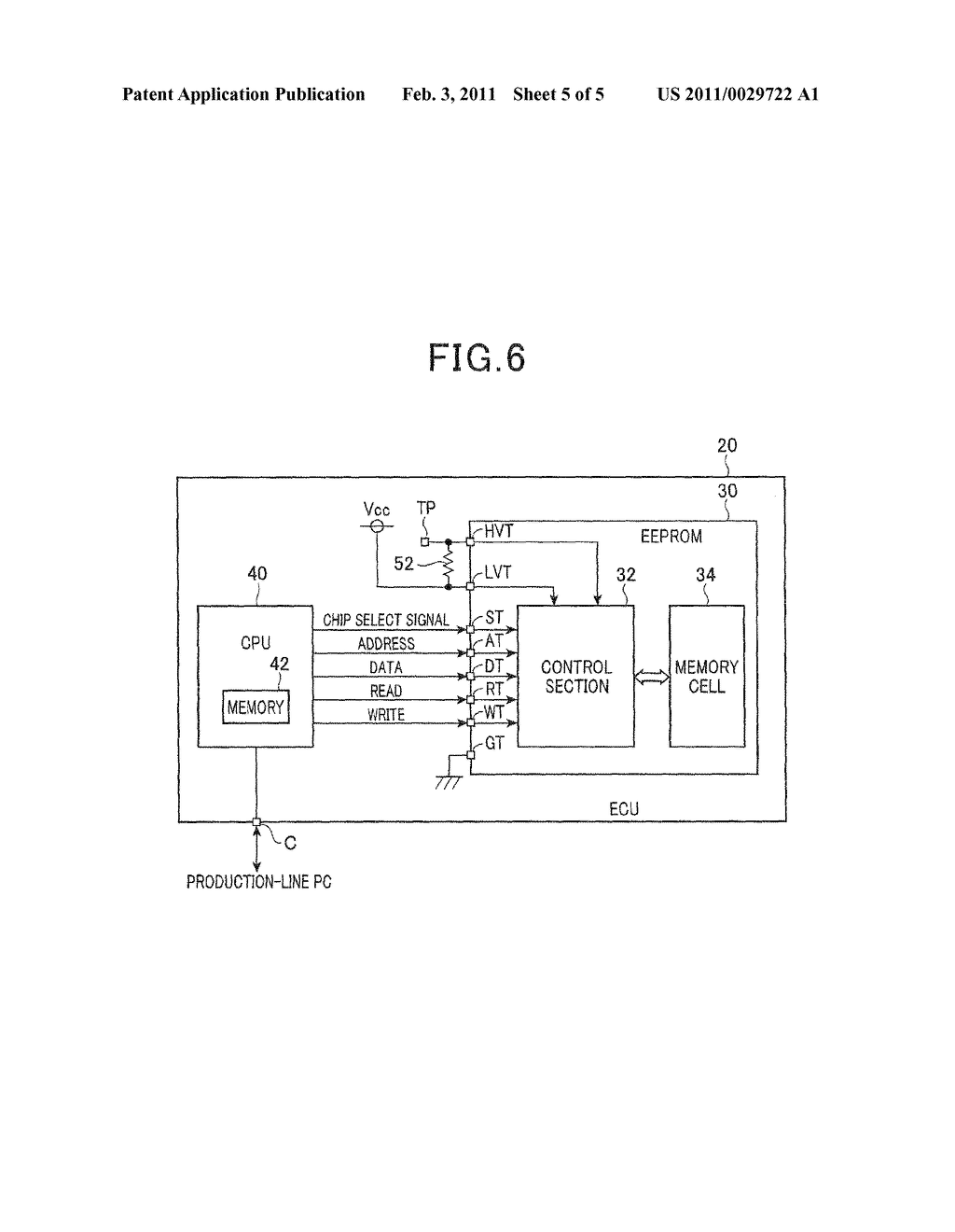 ELECTRONIC CONTROL APPARATUS INCLUDING ELECTRICALLY REWRITABLE NON-VOLATILE MEMORY - diagram, schematic, and image 06