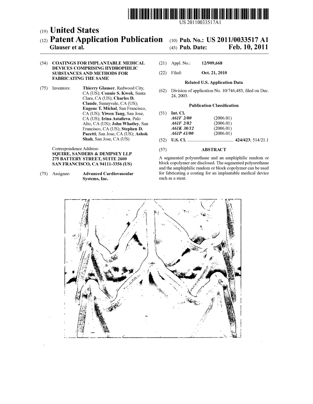 COATINGS FOR IMPLANTABLE MEDICAL DEVICES COMPRISING HYDROPHILIC SUBSTANCES AND METHODS FOR FABRICATING THE SAME - diagram, schematic, and image 01