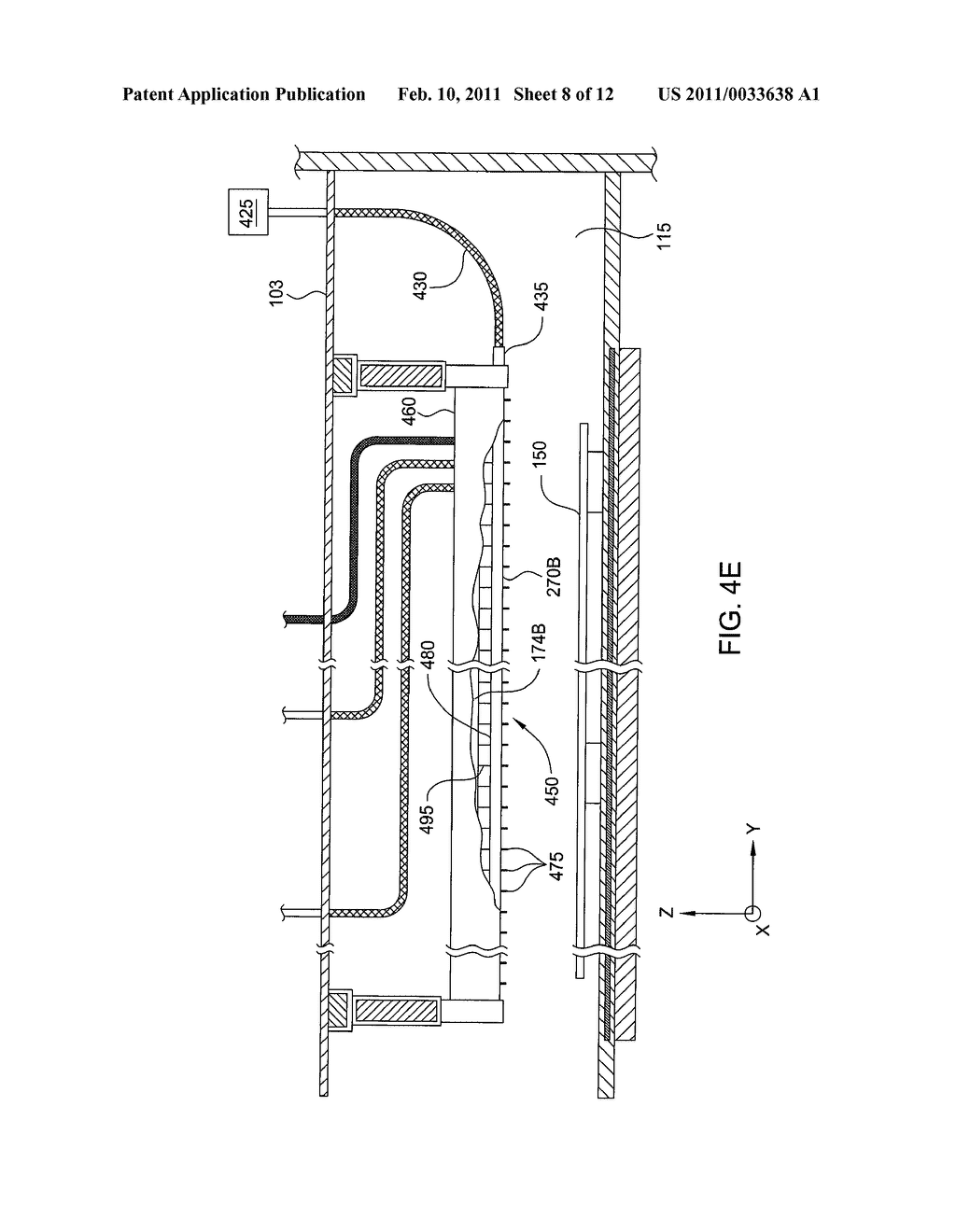METHOD AND APPARATUS FOR DEPOSITION ON LARGE AREA SUBSTRATES HAVING REDUCED GAS USAGE - diagram, schematic, and image 09