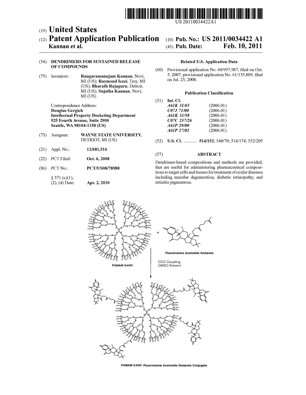 DENDRIMERS FOR SUSTAINED RELEASE OF COMPOUNDS - diagram, schematic, and image 01