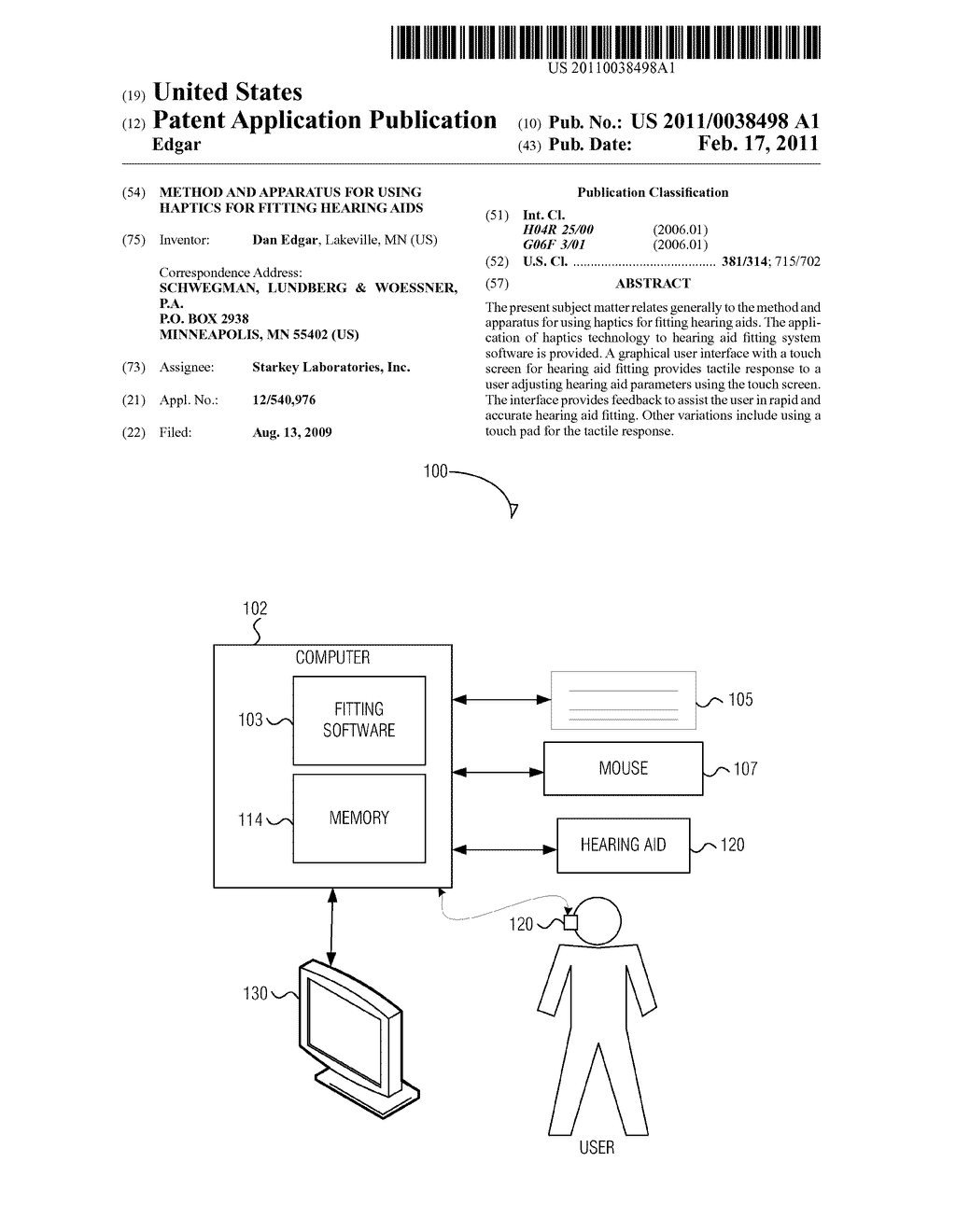 METHOD AND APPARATUS FOR USING HAPTICS FOR FITTING HEARING AIDS - diagram, schematic, and image 01