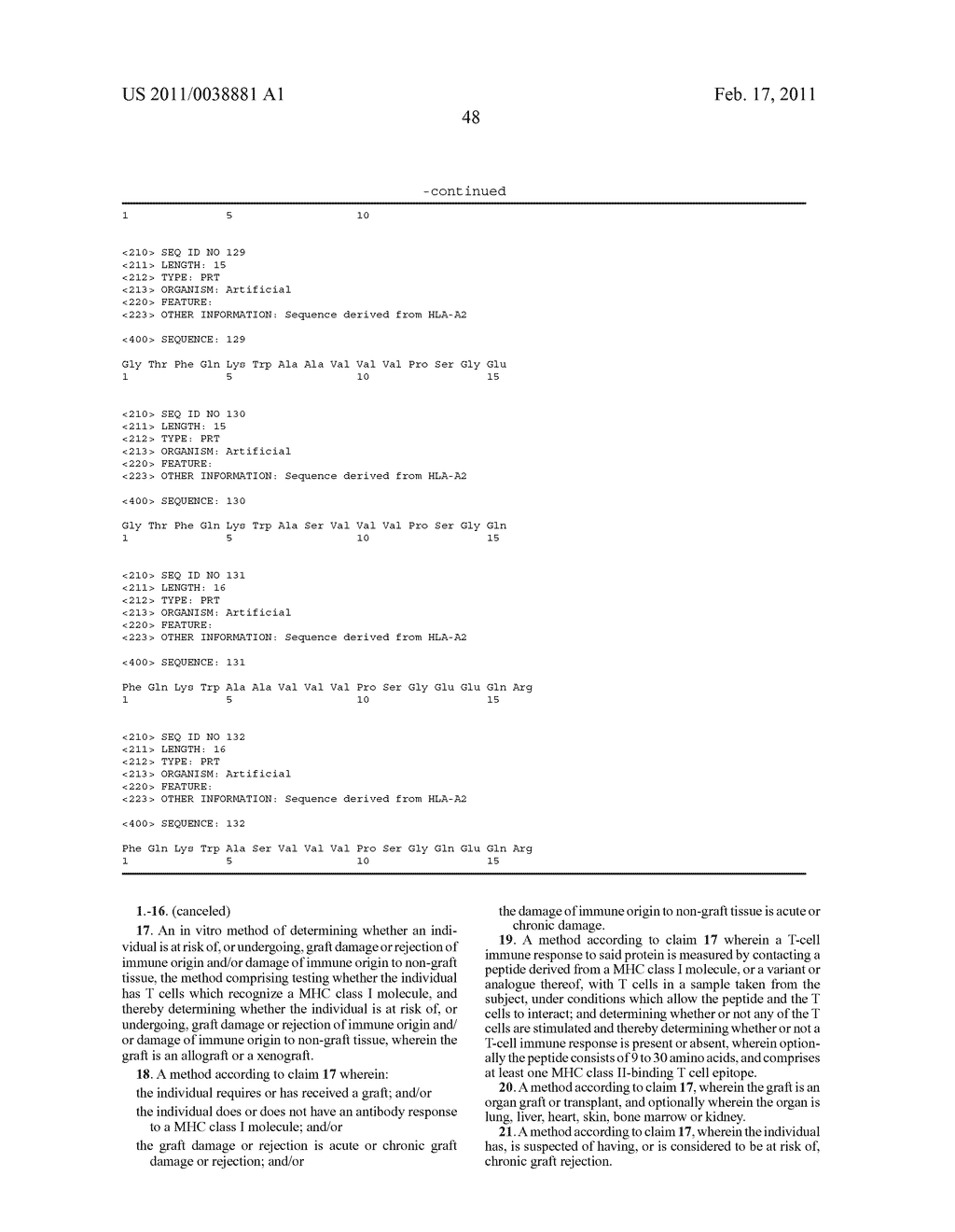 PROGNOSTIC ASSAY FOR DETERMINING T CELL RESPONSE TO HLA ANTIGENS AND USE THEREOF IN FIELD OF TISSUE TRANSPLANTATION - diagram, schematic, and image 96