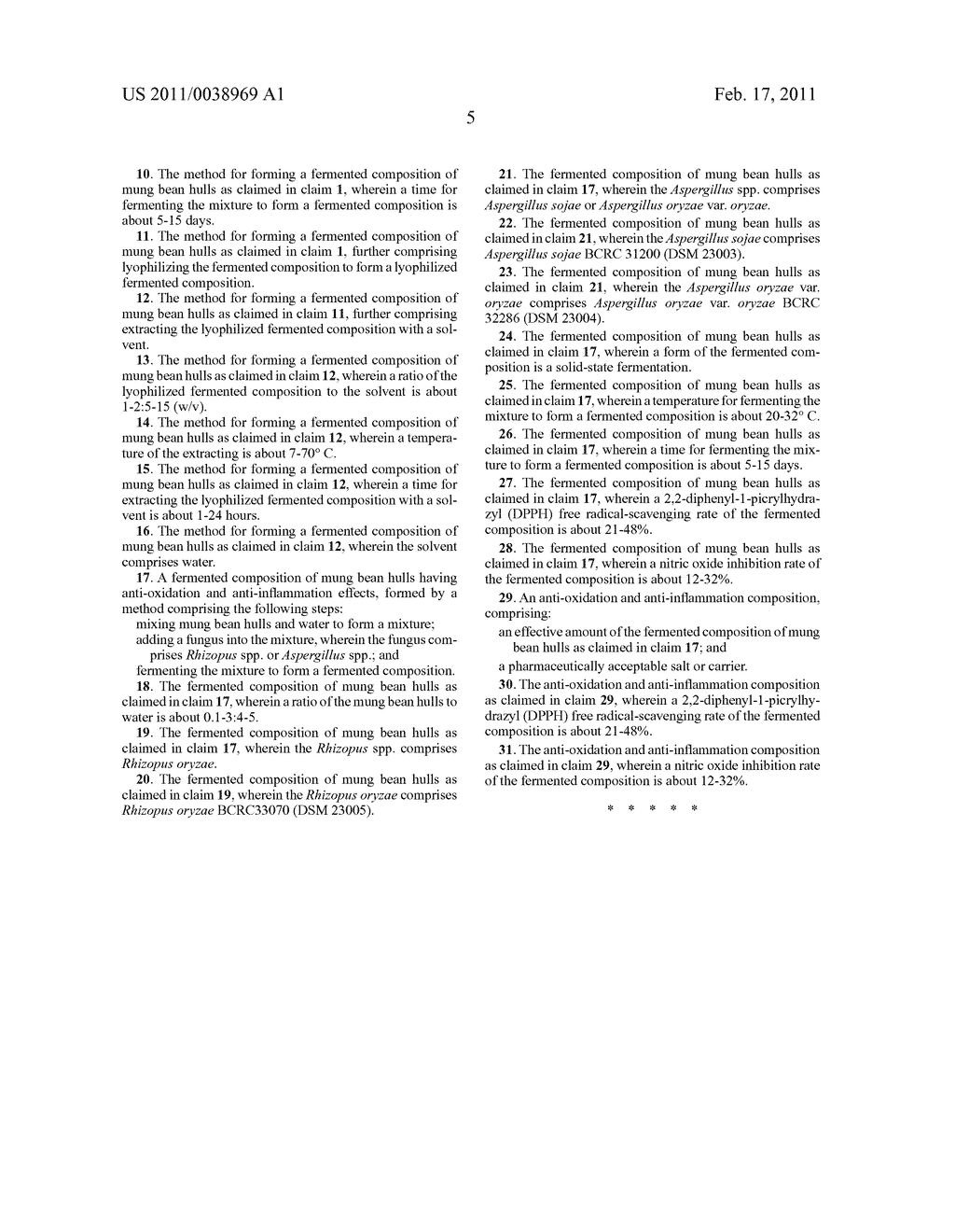 FERMENTED COMPOSITION OF MUNG BEAN HULLS, METHOD FOR FORMING THEREOF, AND ANTI-OXIDATION AND ANTI-INFLAMMATION COMPOSITION USING THE SAME - diagram, schematic, and image 06