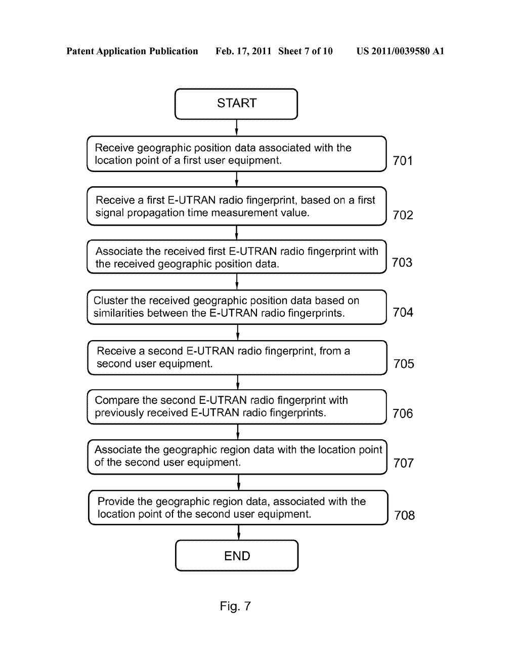 RADIO FINGERPRINT METHOD IN A POSITIONING NODE FOR PROVIDING GEOGRAPHIC REGION DATA - diagram, schematic, and image 08