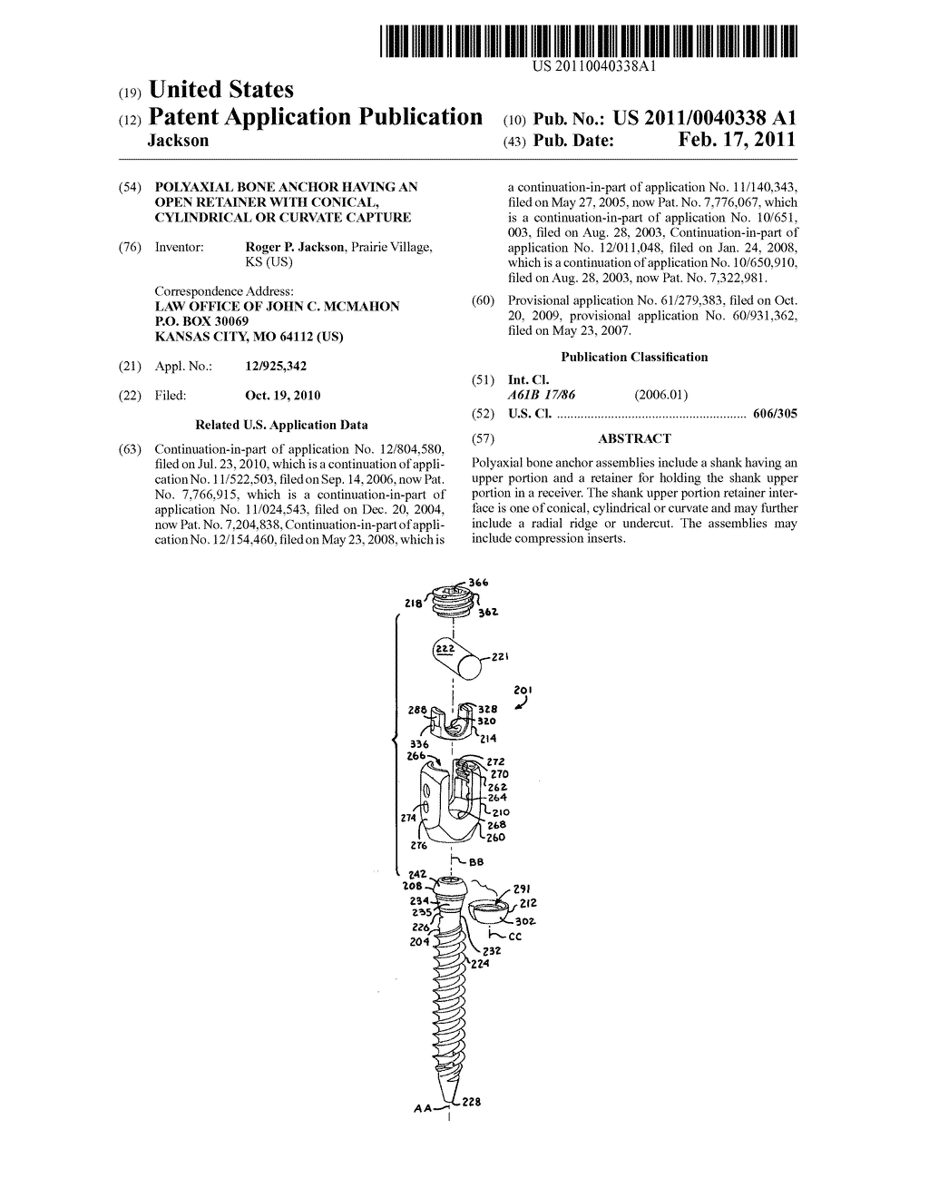 Polyaxial bone anchor having an open retainer with conical, cylindrical or curvate capture - diagram, schematic, and image 01