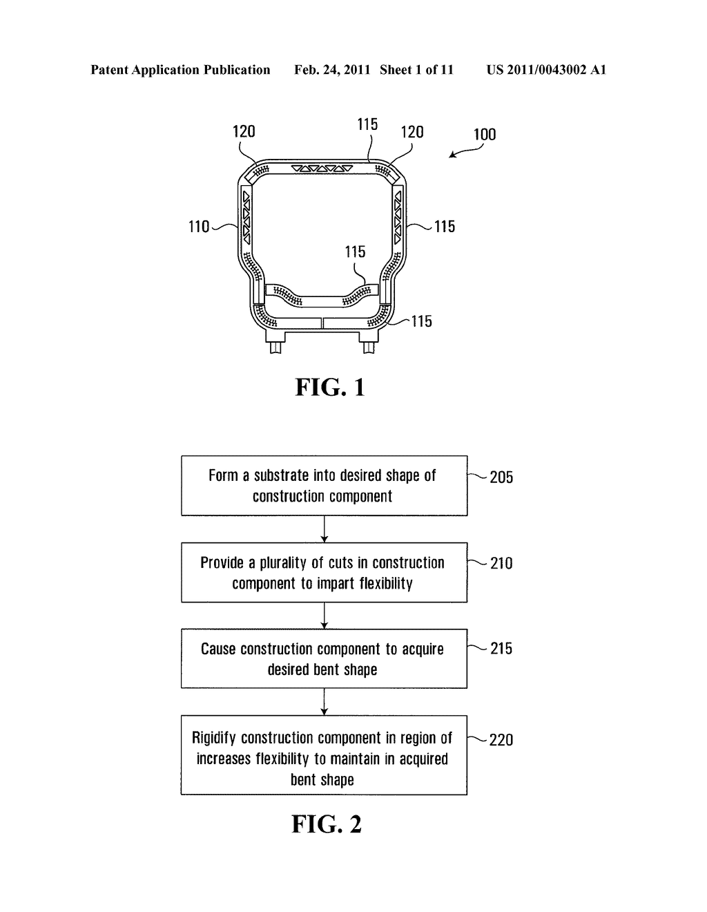 CUT AND RIGIDIFIED CONSTRUCTION COMPONENT AND METHOD OF MANUFACTURING THE SAME - diagram, schematic, and image 02