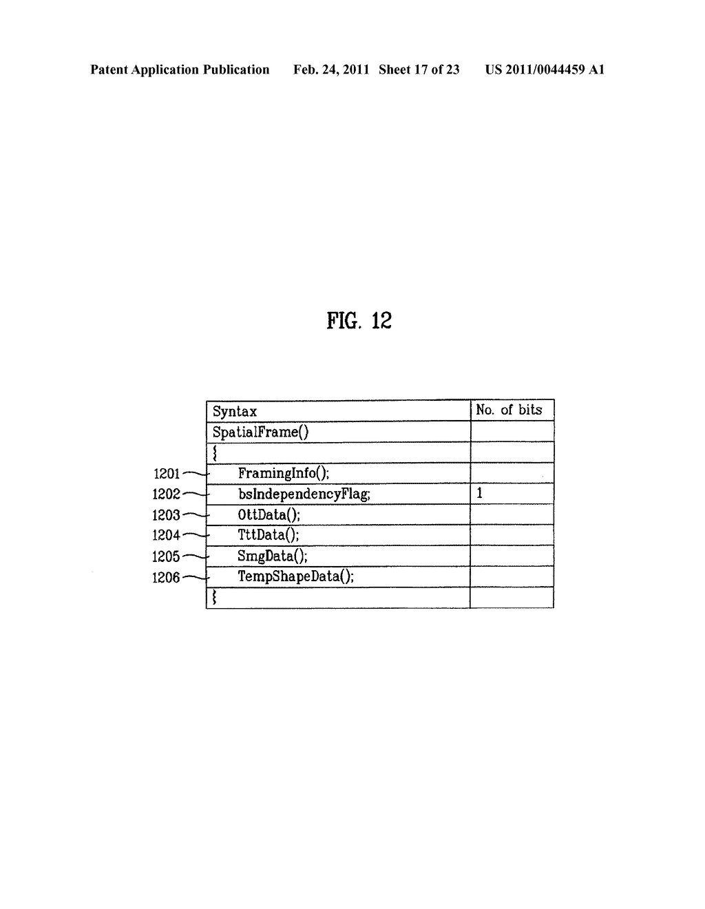 SLOT POSITION CODING OF SYNTAX OF SPATIAL AUDIO APPLICATION - diagram, schematic, and image 18