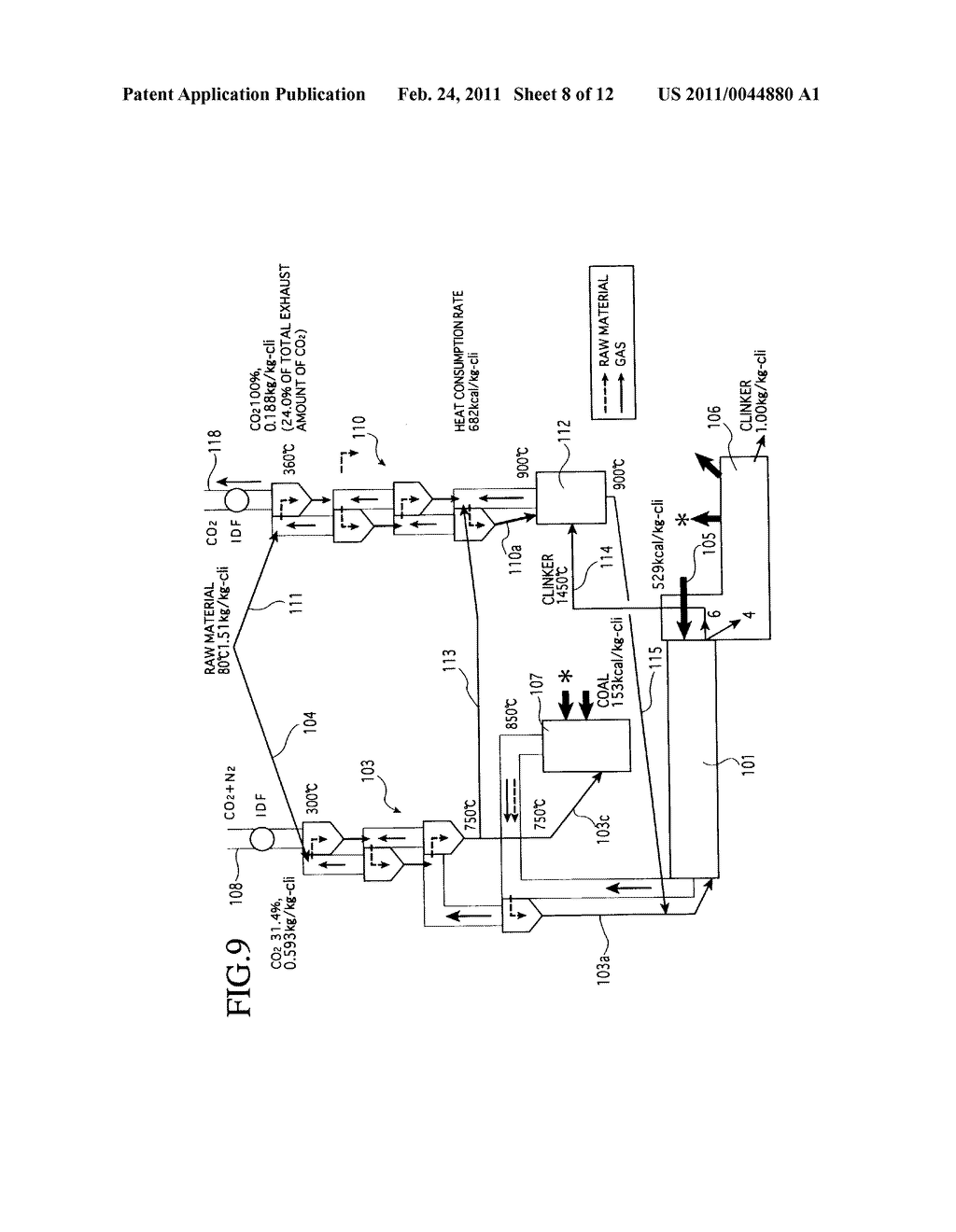 METHOD AND FACILITY FOR RECOVERING CO2 GAS IN CEMENT MANUFACTURING FACILITY - diagram, schematic, and image 09