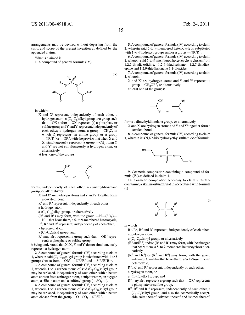 Novel sulfamide derivatives and cosmetic use thereof - diagram, schematic, and image 16