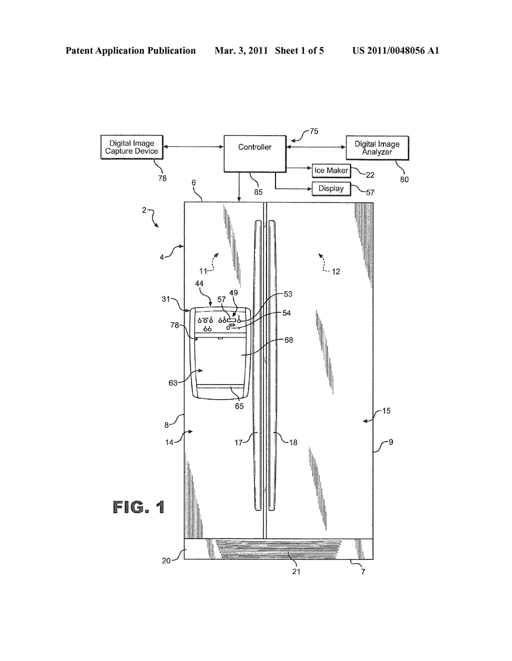 REFRIGERATOR ICE AND LIQUID DISPENSER INCORPORATING IMAGING SYSTEM - diagram, schematic, and image 02