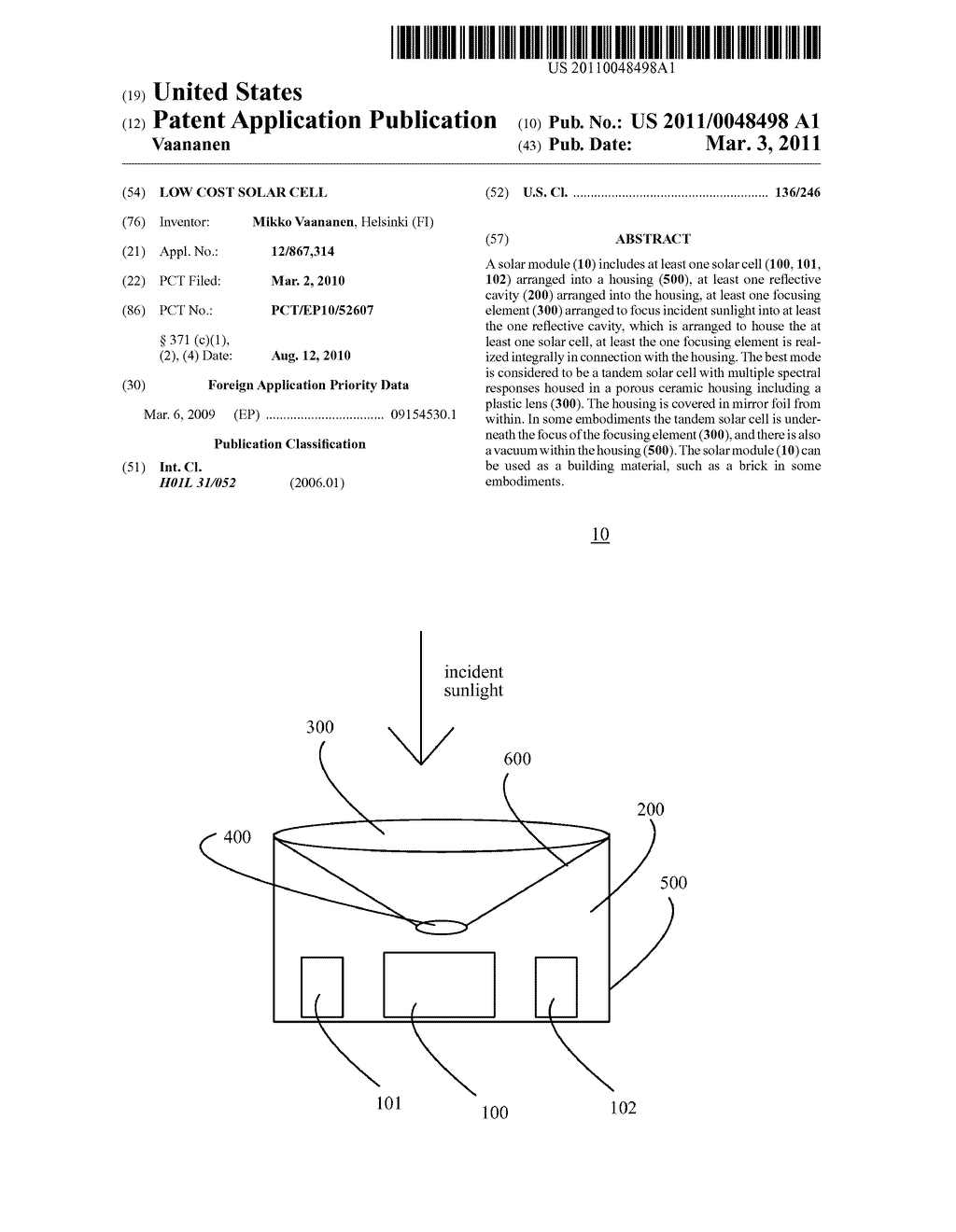 LOW COST SOLAR CELL - diagram, schematic, and image 01