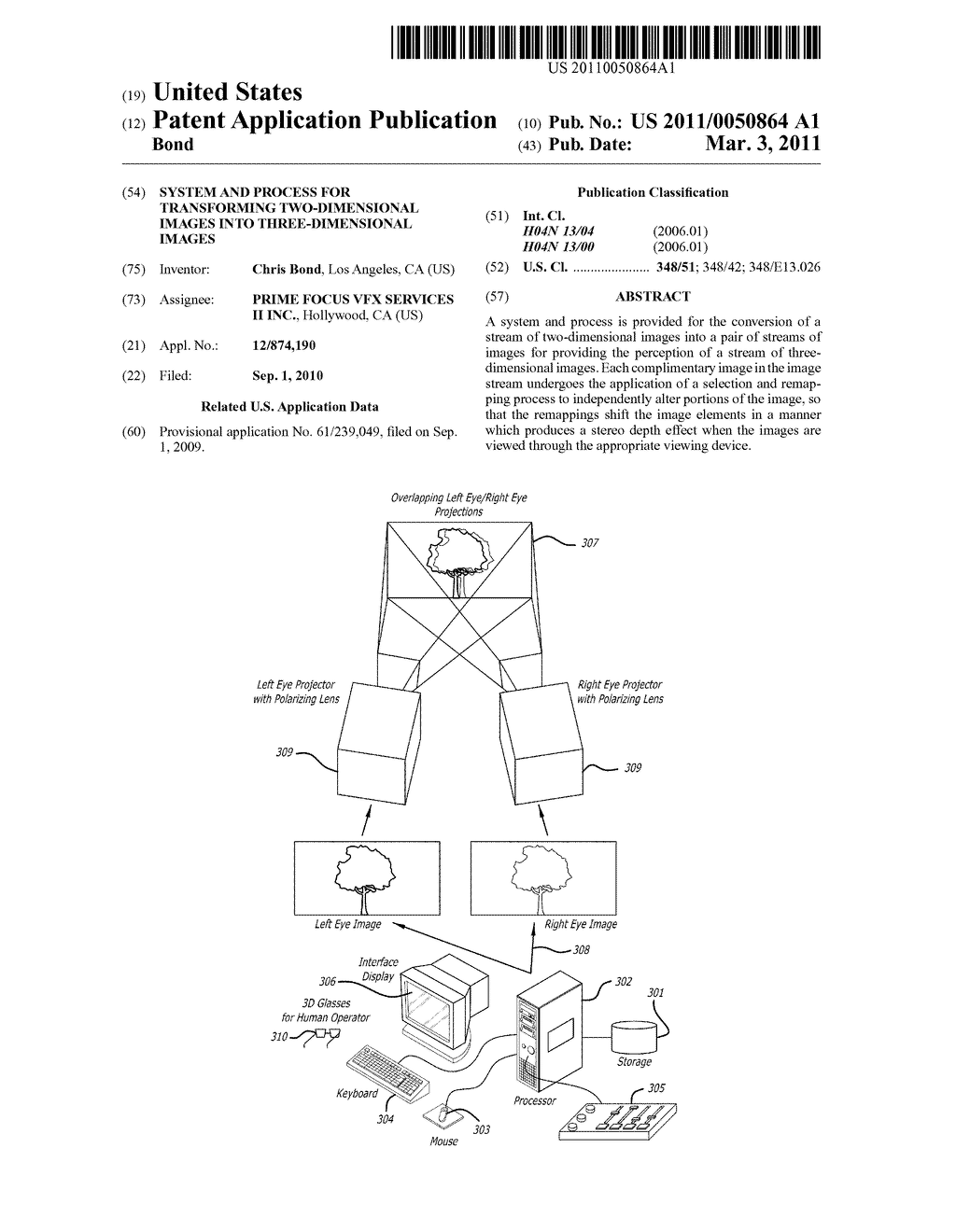 SYSTEM AND PROCESS FOR TRANSFORMING TWO-DIMENSIONAL IMAGES INTO THREE-DIMENSIONAL IMAGES - diagram, schematic, and image 01