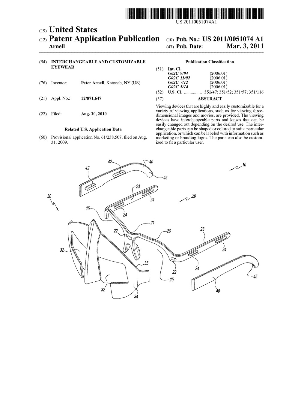 INTERCHANGEABLE AND CUSTOMIZABLE EYEWEAR - diagram, schematic, and image 01