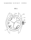 Windup portable timepiece and method of operating crown with which this timepiece is equipped diagram and image