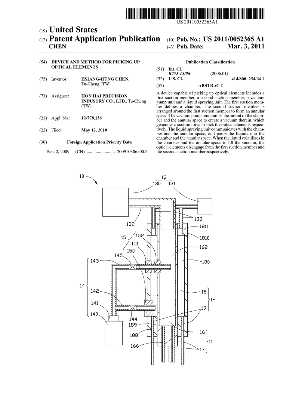 DEVICE AND METHOD FOR PICKING UP OPTICAL ELEMENTS - diagram, schematic, and image 01