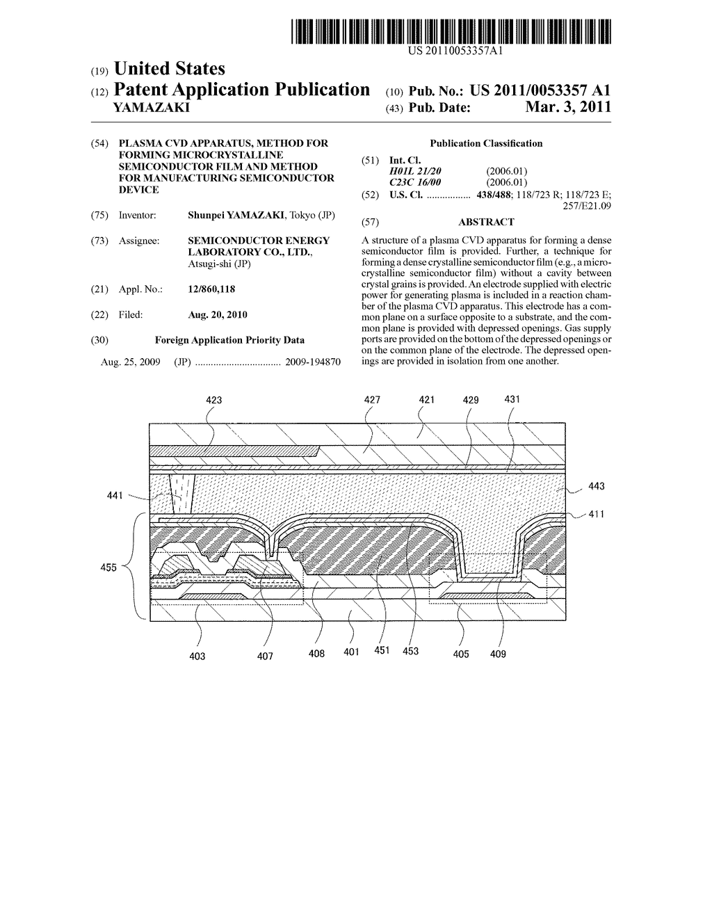 PLASMA CVD APPARATUS, METHOD FOR FORMING MICROCRYSTALLINE SEMICONDUCTOR FILM AND METHOD FOR MANUFACTURING SEMICONDUCTOR DEVICE - diagram, schematic, and image 01