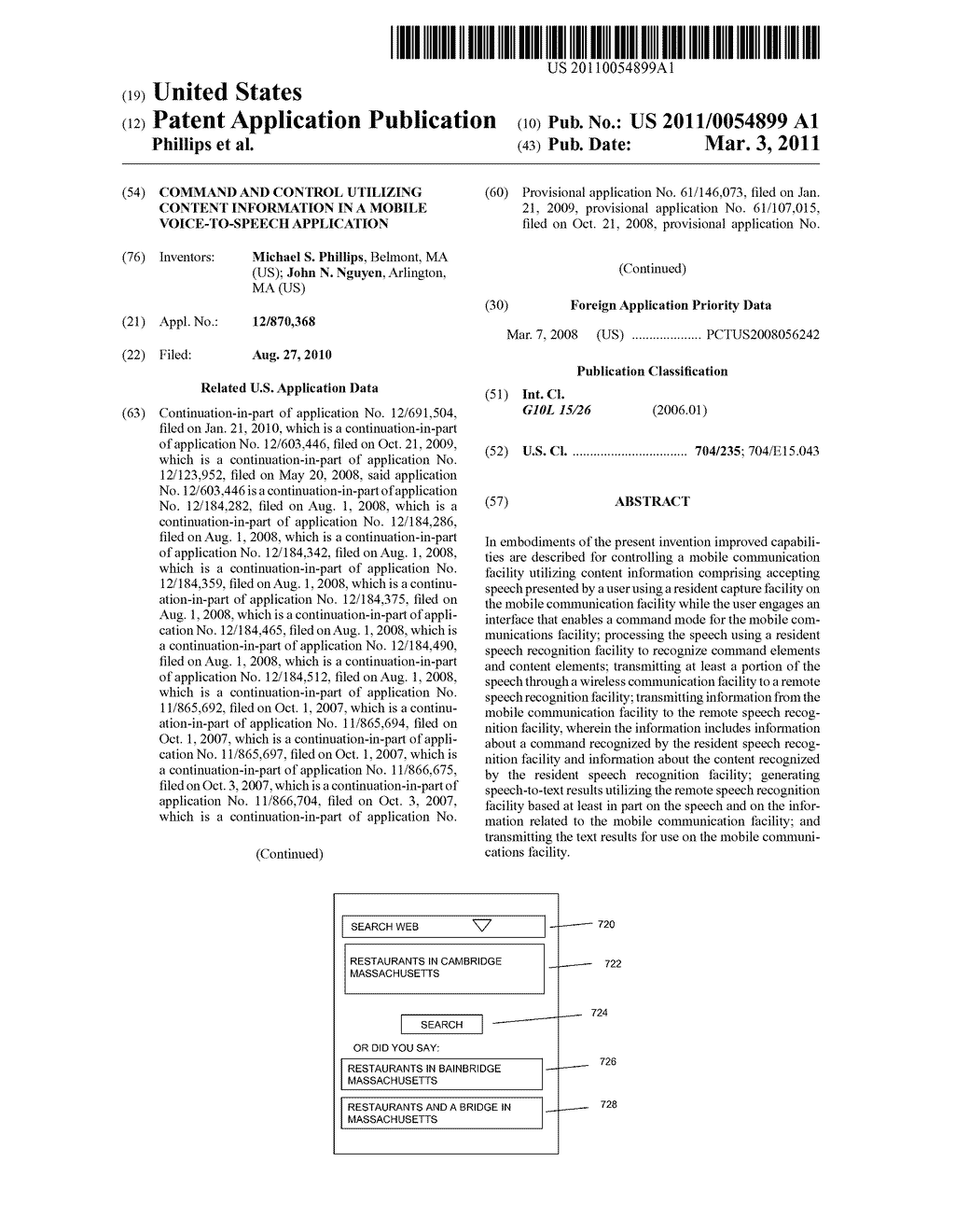 COMMAND AND CONTROL UTILIZING CONTENT INFORMATION IN A MOBILE VOICE-TO-SPEECH APPLICATION - diagram, schematic, and image 01