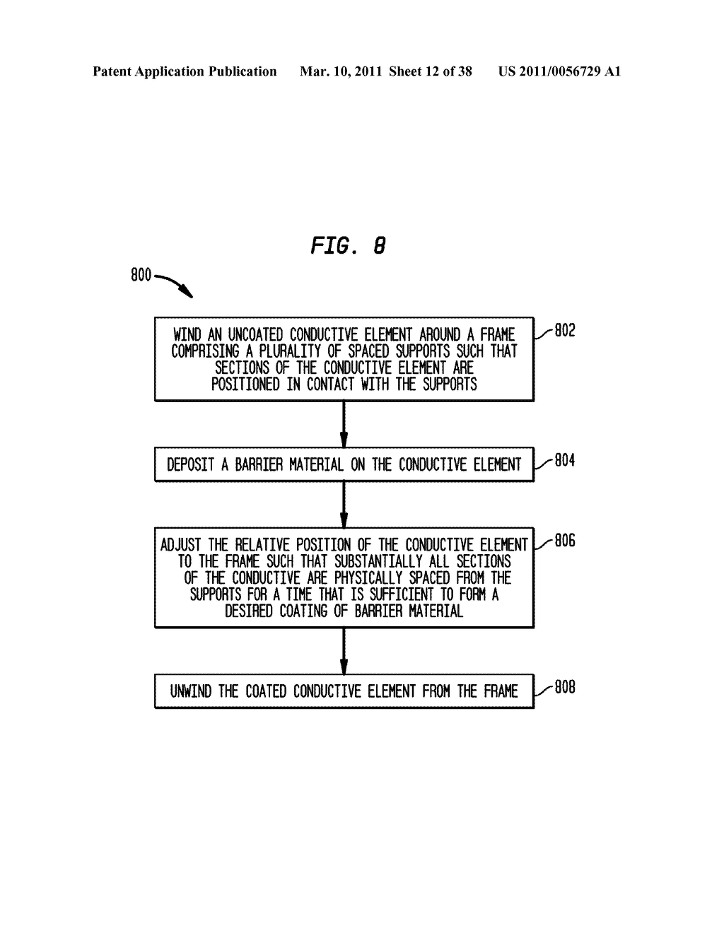 INSULATED CONDUCTIVE ELEMENT HAVING A SUBSTANTIALLY CONTINUOUS BARRIER LAYER FORMED THROUGH CONTINUOUS VAPOR DEPOSITION - diagram, schematic, and image 13