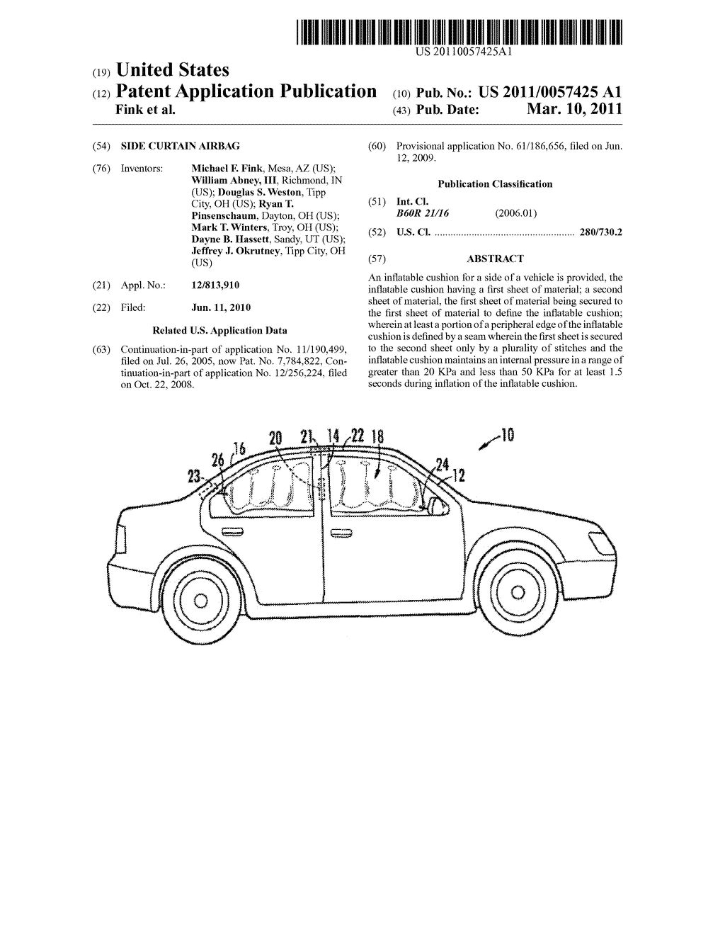 SIDE CURTAIN AIRBAG - diagram, schematic, and image 01