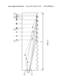 LINEAR LIGHT SOURCE HAVING LIGHT GUIDE WITH TAPED SAW TOOTH STRUCTURES diagram and image