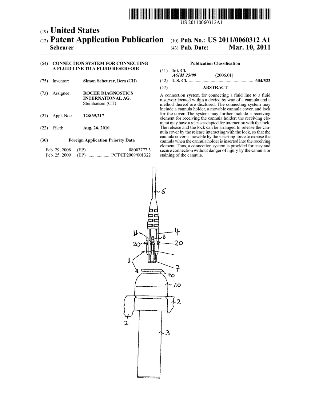 CONNECTION SYSTEM FOR CONNECTING A FLUID LINE TO A FLUID RESERVOIR - diagram, schematic, and image 01