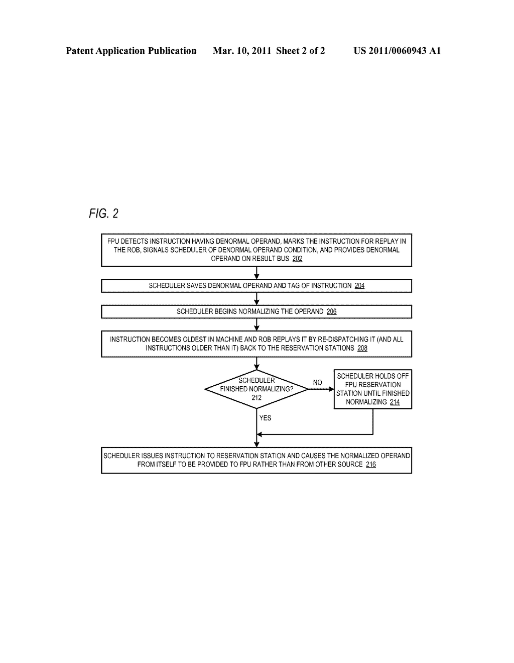 APPARATUS AND METHOD FOR DETECTION AND CORRECTION OF DENORMAL SPECULATIVE FLOATING POINT OPERAND - diagram, schematic, and image 03