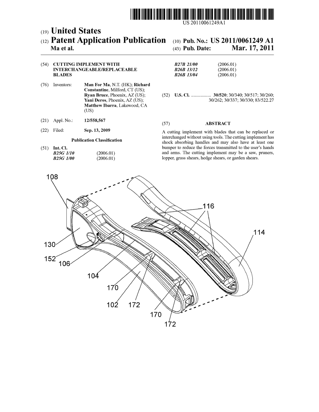 Cutting Implement with Interchangeable/Replaceable Blades - diagram, schematic, and image 01