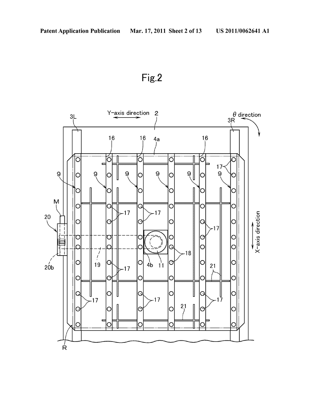 STAGE EQUIPPED WITH ALIGNMENT FUNCTION, PROCESSING APPARATUS HAVING THE STAGE EQUIPPED WITH ALIGNMENT FUNCTION, AND METHOD OF ALIGNING SUBSTRATE - diagram, schematic, and image 03
