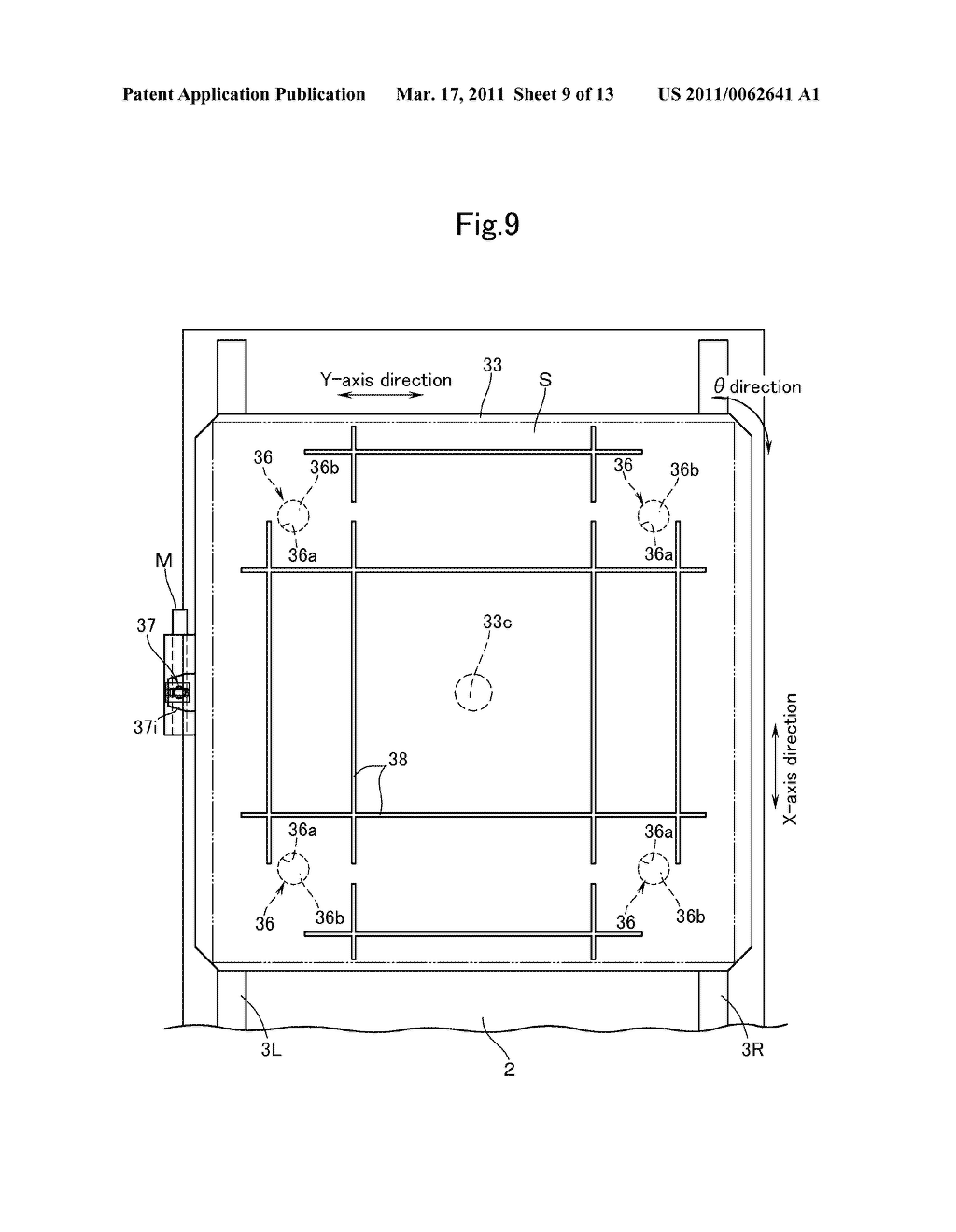 STAGE EQUIPPED WITH ALIGNMENT FUNCTION, PROCESSING APPARATUS HAVING THE STAGE EQUIPPED WITH ALIGNMENT FUNCTION, AND METHOD OF ALIGNING SUBSTRATE - diagram, schematic, and image 10